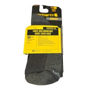 Carhartt Force Grid Midweight Short Crew Socks Size L 9-11.5 Gray